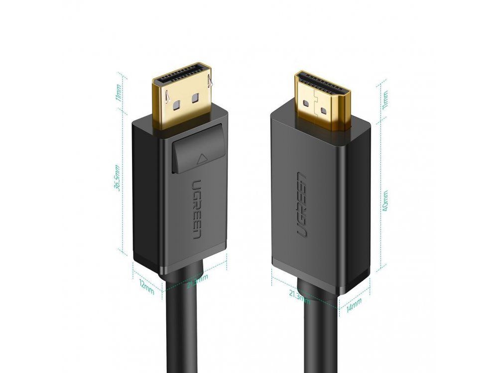 Ugreen Καλώδιο DisplayPort σε HDMI 4K, 2μ. Μαύρο - 10202