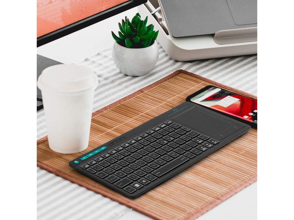 Rii mini k18+ Φωτιζόμενο Ασύρματο πληκτρολόγιο με Mouse Touchpad για Smart TV / Android TV Box / MAG / Consoles / PC / Raspberry