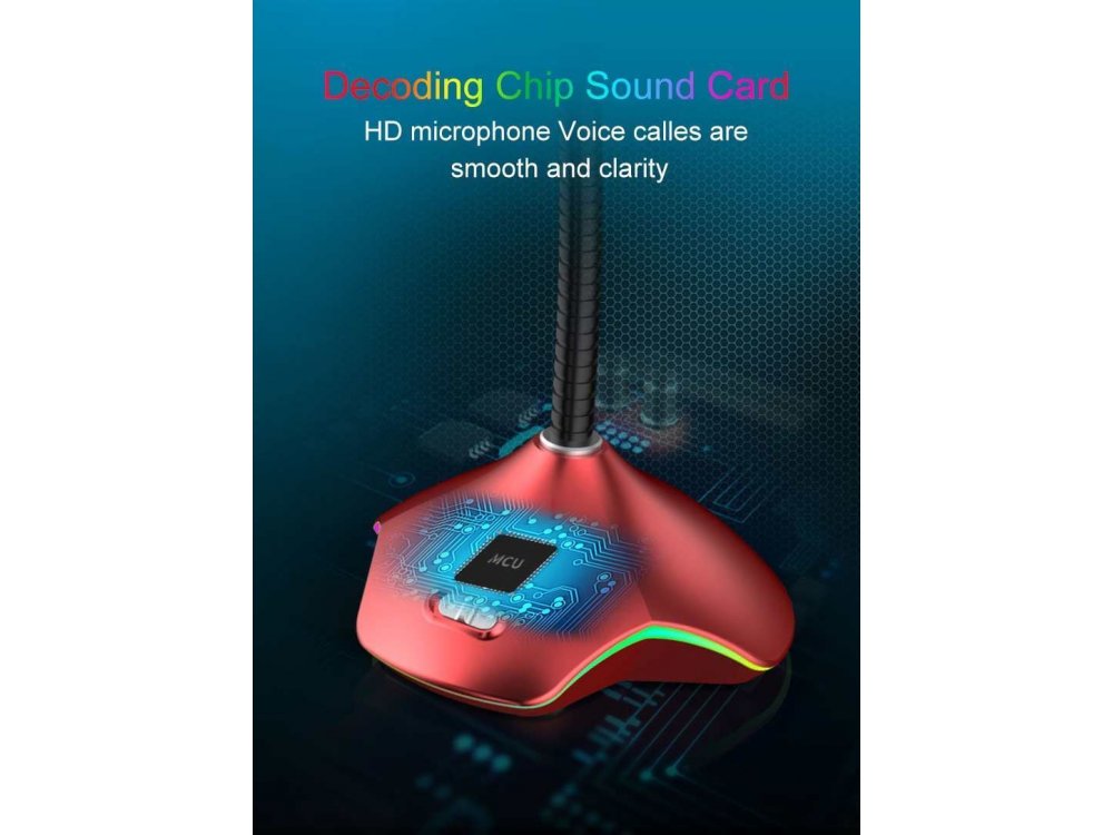 Coolcold CK-RGB Μικρόφωνο PC με USB και φωτισμό 7 Color, Μαύρο
