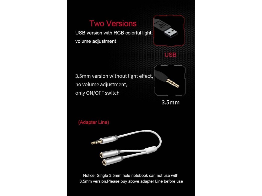 Coolcold CK-RGB Μικρόφωνο PC με USB και φωτισμό 7 Color, Μαύρο