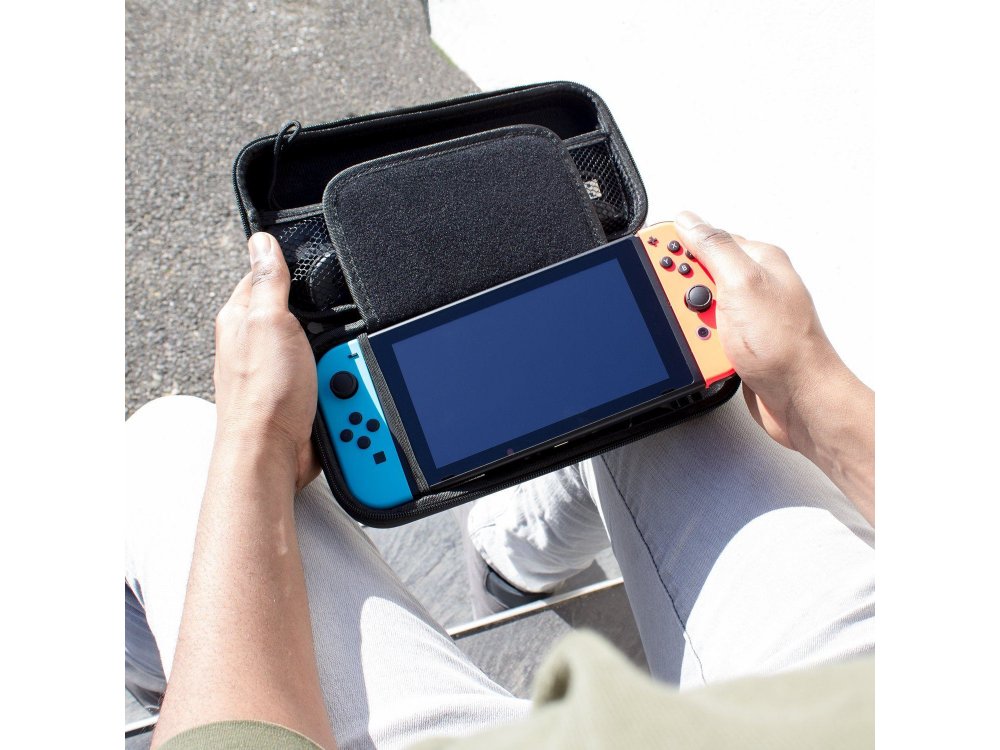 Orzly Nintendo Switch θήκη μεταφοράς για συσκευή και παρελκόμενα, Μαύρη