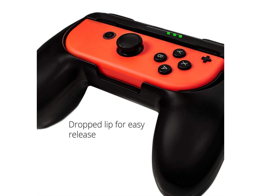 Orzly Joy-Con Controller Grips για Nintendo Switch, Σετ των 2, Μαύρα