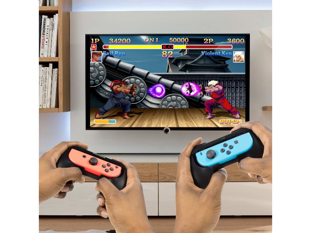 Orzly Joy-Con Controller Grips για Nintendo Switch, Σετ των 2, Μαύρα