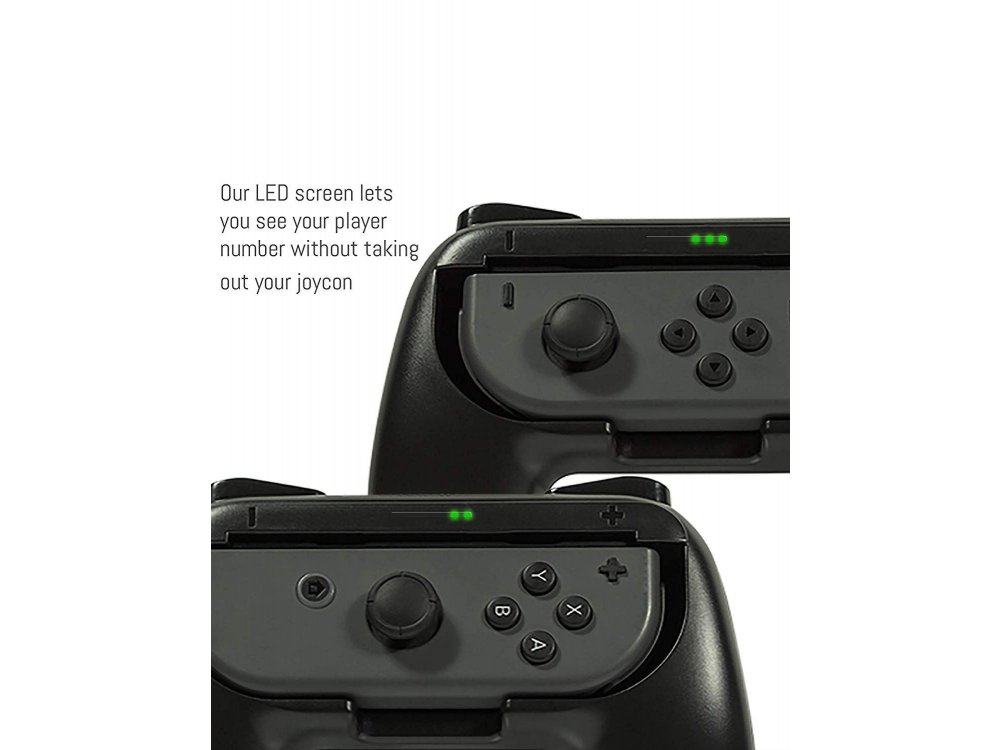 Orzly Joy-Con Controller Grips για Nintendo Switch, Σετ των 2, Μαύρα