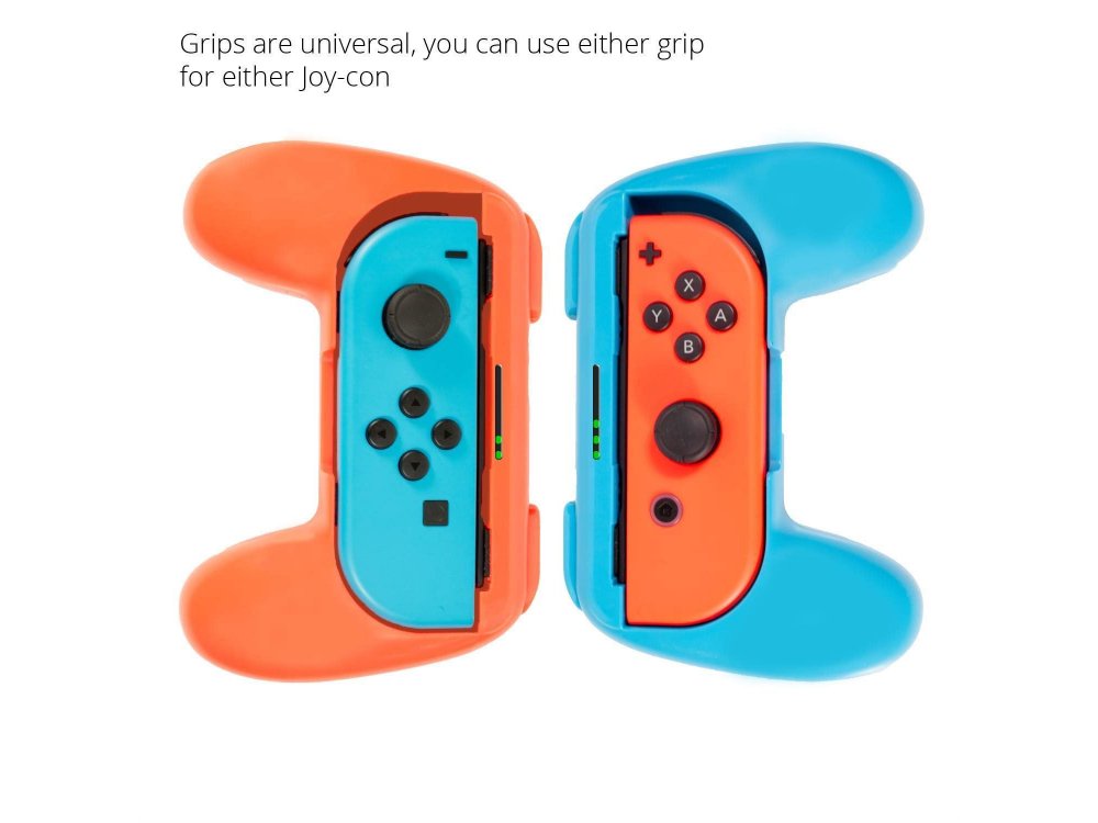Orzly Joy-Con Controller Grips για Nintendo Switch, Σετ των 2, Κόκκινο / Μπλε