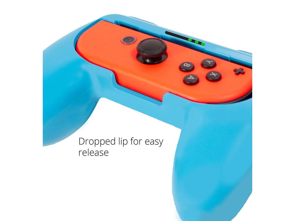 Orzly Joy-Con Controller Grips για Nintendo Switch, Σετ των 2, Κόκκινο / Μπλε