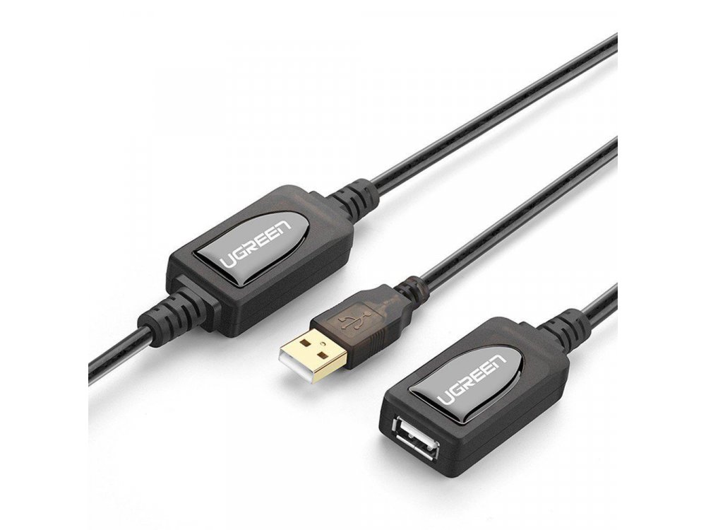 Ugreen USB 2.0 Active Repeater Cable 15μ. Καλώδιο Επέκτασης με Signal Amplifier, USB-A Extender - 10323