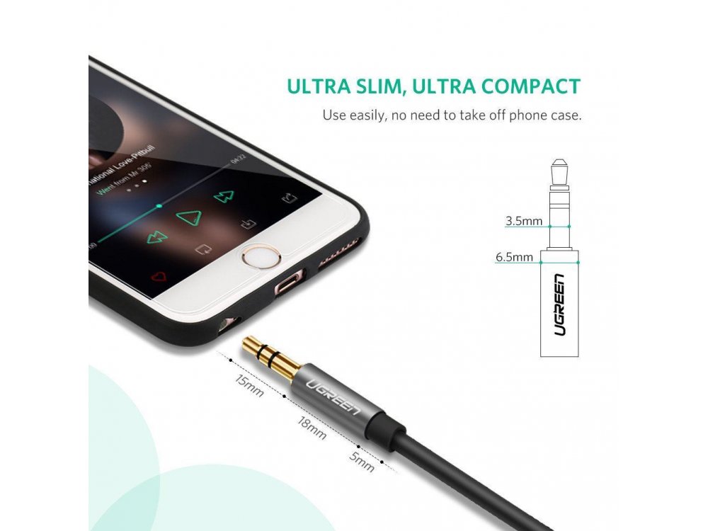 Ugreen Καλώδιο AUX 1μ. Stereo Αρσενικό σε Θηλυκό 3.5mm - 10592