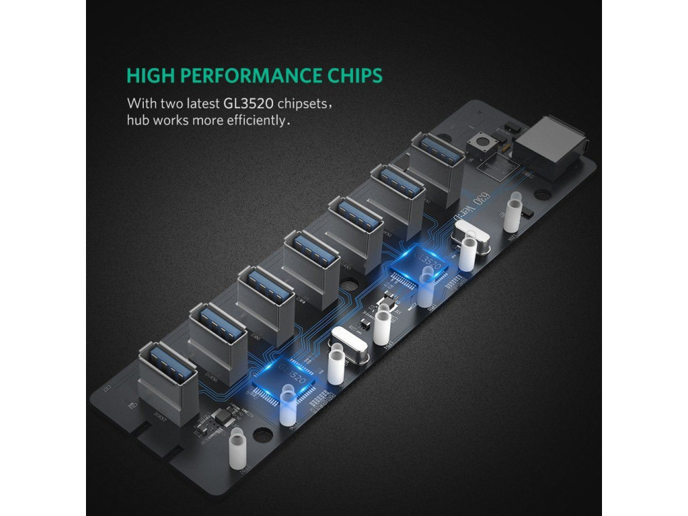 Ugreen 7-Port USB3.0 Data Hub, με Τροφοδοτικό - 40522