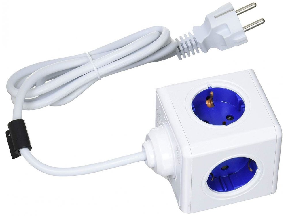 Allocacoc PowerCube Extended 4 Πριζών Σούκο & 2 USB 1.5m Μπλε - 1406BL/DEEUPC