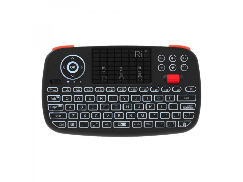 Wireless Keyboard Rii i4 Bluetooth with Mouse Touchpad for Smart TV / Android TV Box / MAG / Consoles / PC / Raspberry