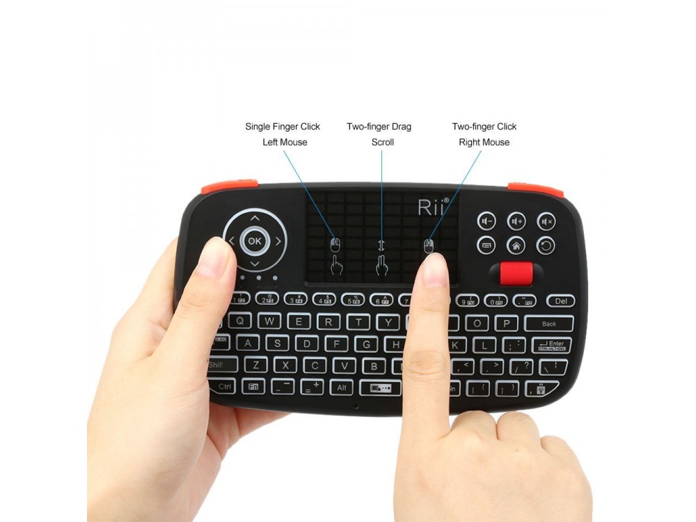 Ασύρματο Πληκτρολόγιο Rii i4 Bluetooth με Mouse Touchpad για Smart TV / Android TV Box / MAG / Consoles / PC / Raspberry