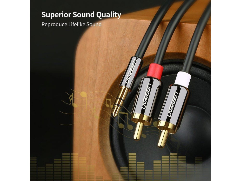 Ugreen 3.5mm Male to 2RCA Male 1μ. Καλώδιο Auxiliary Stereo Y Splitter Audio Cable - 10749