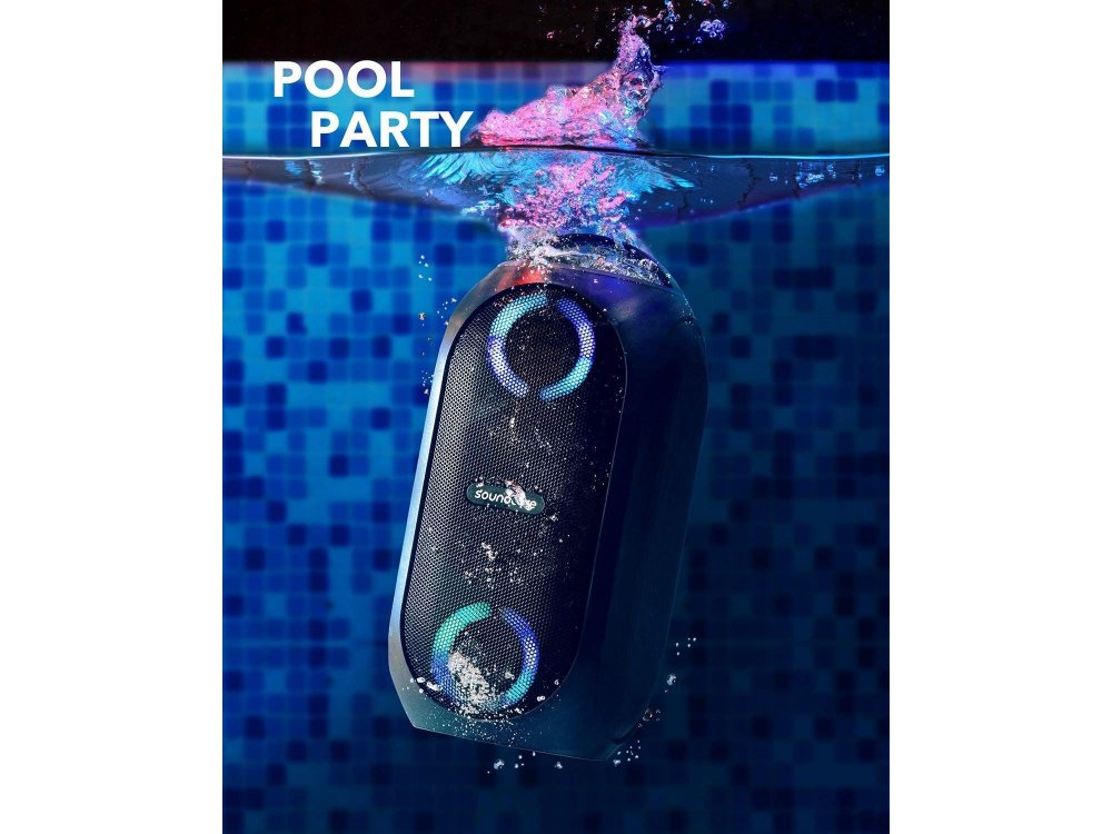 Anker Soundcore Rave Mini, Portable waterproof Bluetooth speaker 80W with LED - A3390G11, Black