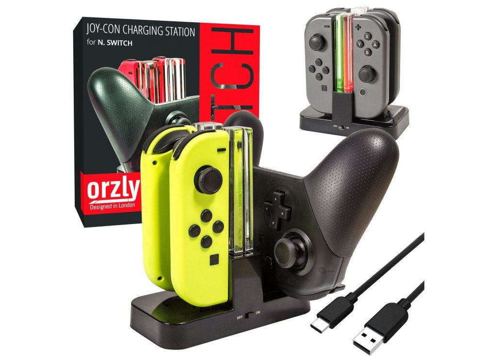 Orzly Nintendo Switch Joy Con Ultimate Charging Dock (For up to 4 JoyCons)