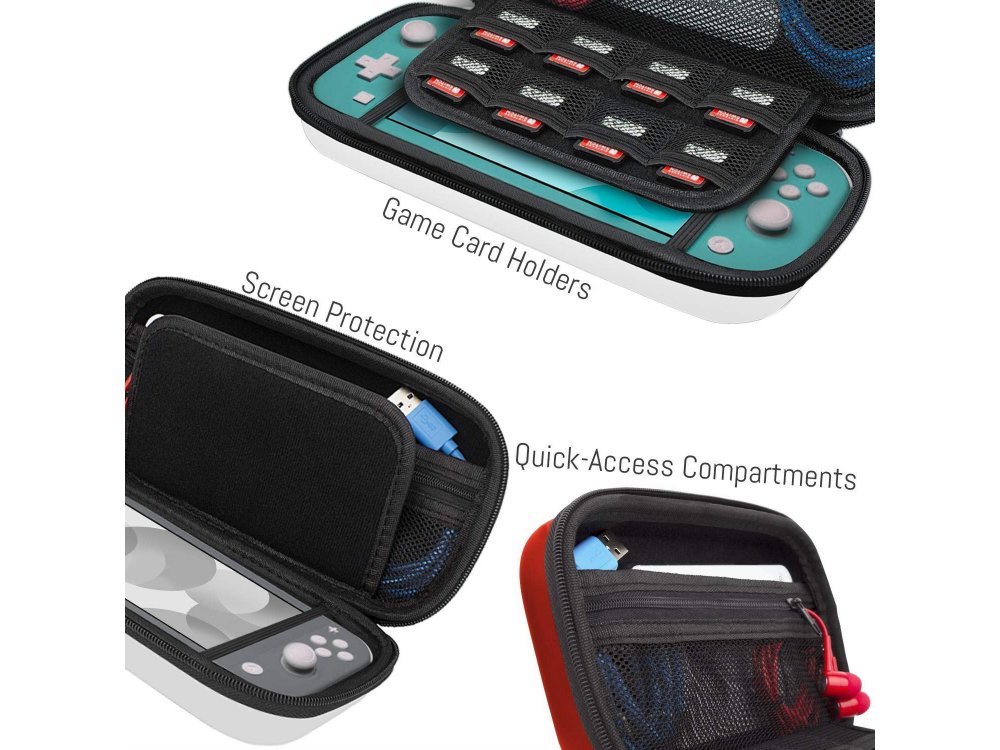 Orzly Nintendo Switch Lite θήκη μεταφοράς για συσκευή και παρελκόμενα, Pokemon Themed