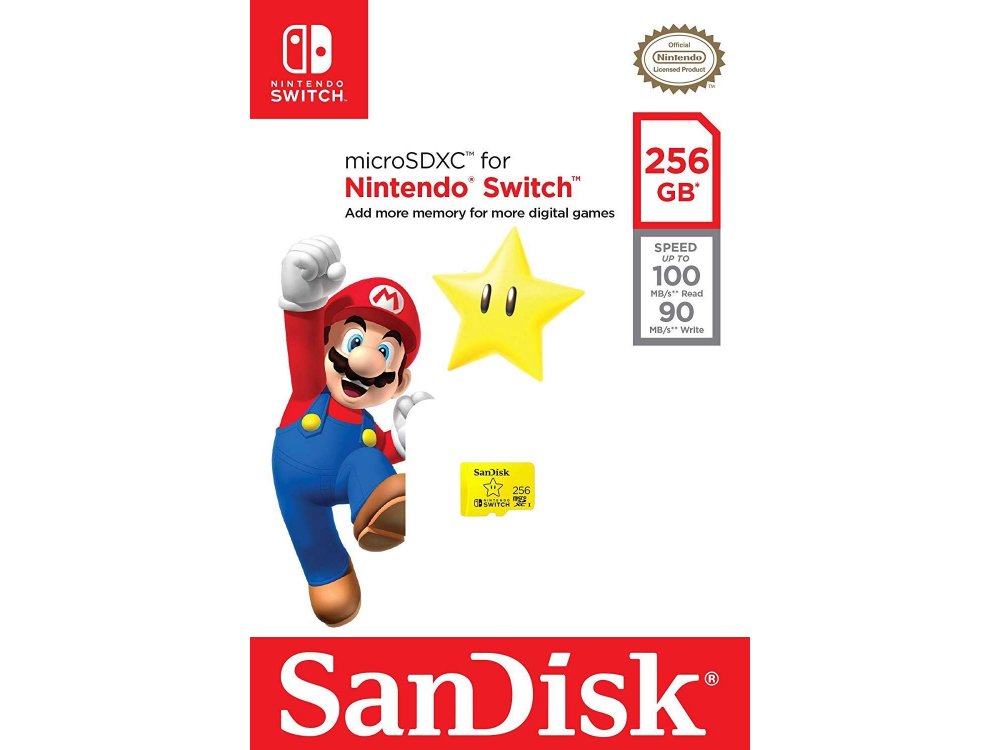 Sandisk micro SDXC 256GB card for Nintendo Switch - SDSQXAO-256G-GNCZN