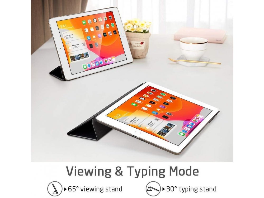 ESR Yippee iPad 8th Gen 2020 / 7th Gen 2019 10.2" Trifold Θήκη με Auto Sleep/Wake, Stand, Hard Back Cover, Μαύρη