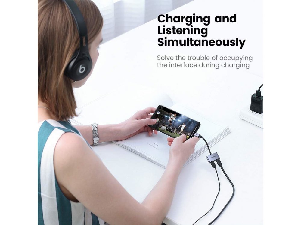 Ugreen Type-C to Type-C * 2 Audio + PD Charging Hub Adapter - 60165
