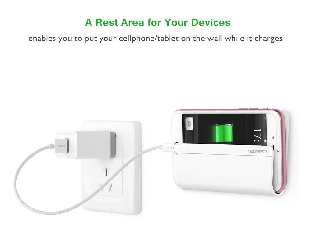 Ugreen Βάση τοίχου για Smartphone, Αυτοκόλλητη, Λευκή - 30394