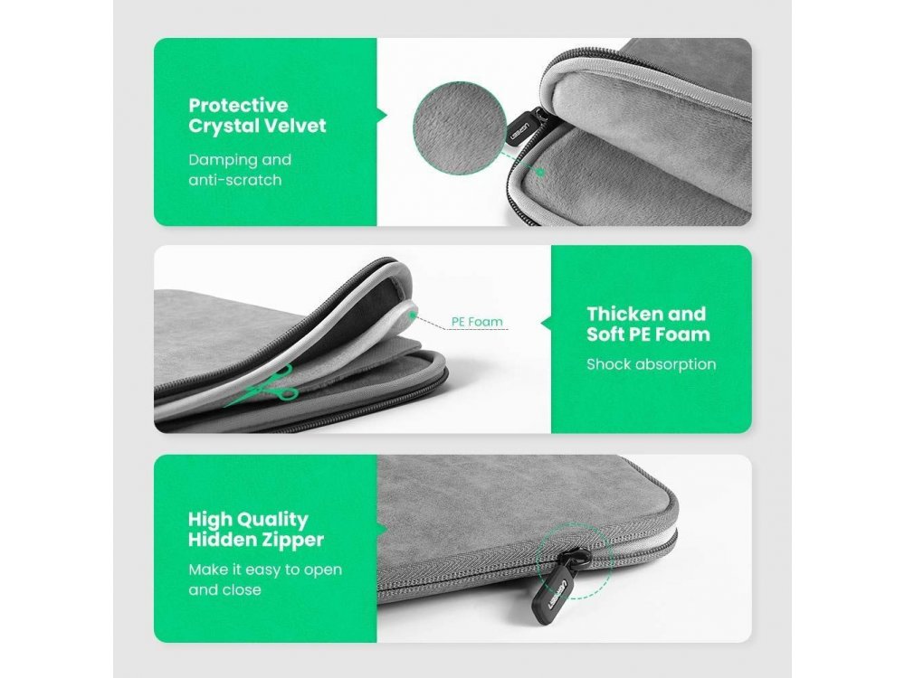 Ugreen Δερμάτινο Sleeve/Θήκη Laptop 13.3" Αδιάβροχη για Macbook 14.2" / iPad Pro / DELL XPS / HP / Surface 3 / Envy κ.α. - 60985