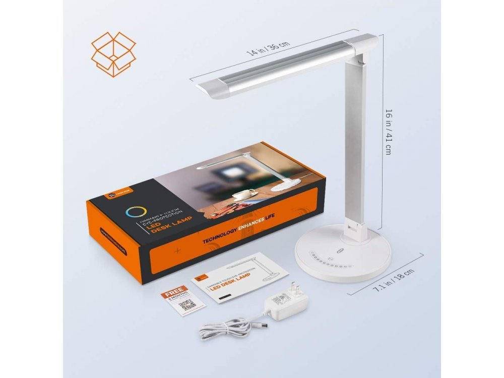 TaoTronics TT-DL13 Touch control desk lamp with USB port, White