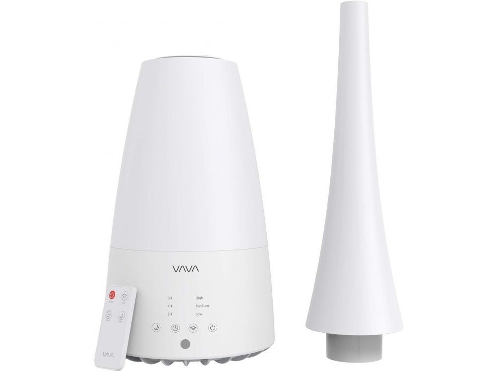 VAVA VA-AH012 Υγραντήρας δωματίου Ultrasonic Mist, 2 Ακροφύσια & Remote control, 3L, Λευκός