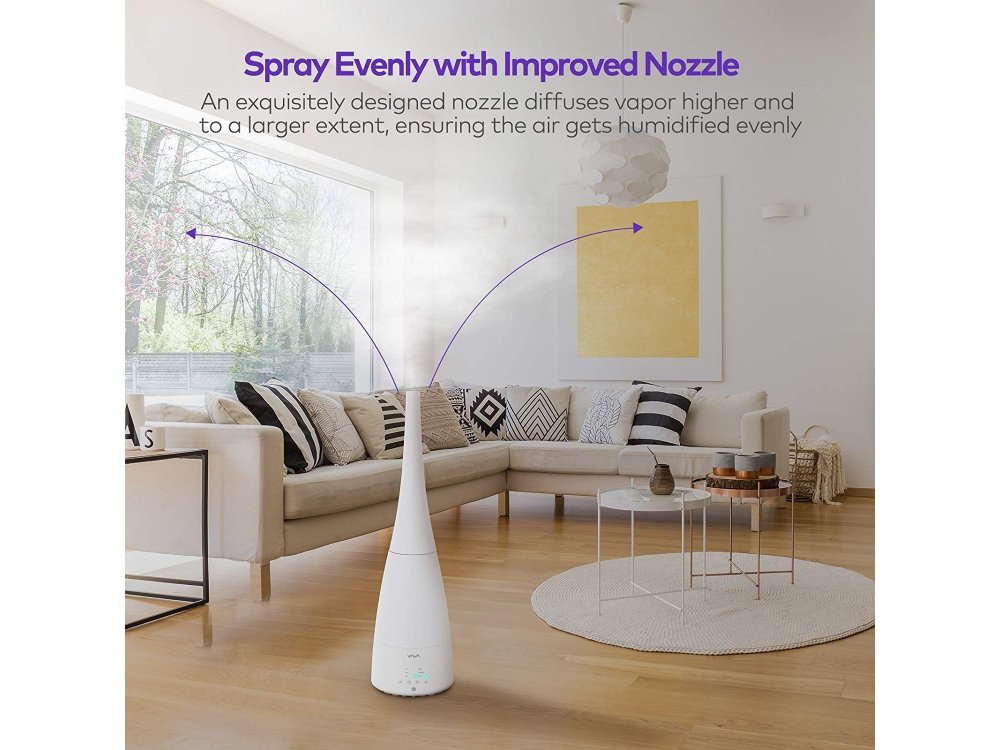 VAVA VA-AH012 Υγραντήρας δωματίου Ultrasonic Mist, 2 Ακροφύσια & Remote control, 3L, Λευκός