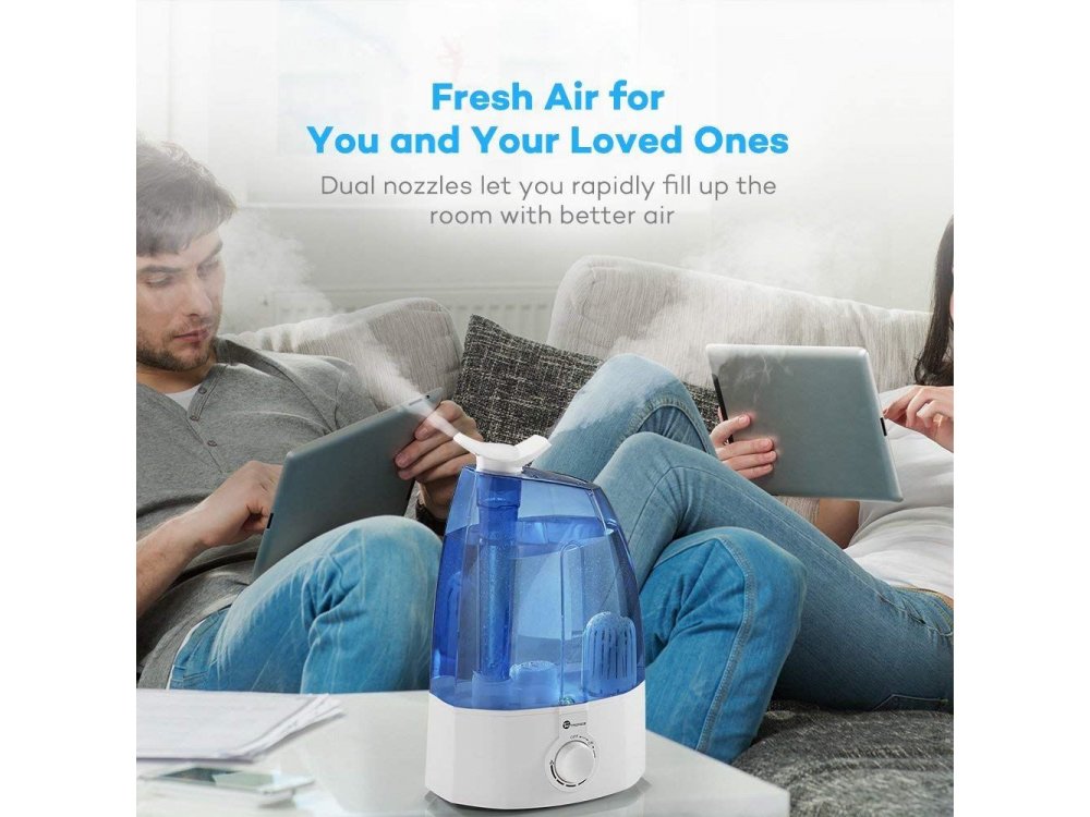 TaoTronics TT-AH002 Air Humidifier Ultrasonic Mist, 3.5L, White