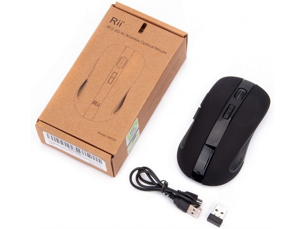 Rii RM200 Wireless Mouse, 800/1200/1600 dpi, 5 Buttons, for Android/Windows/Mac