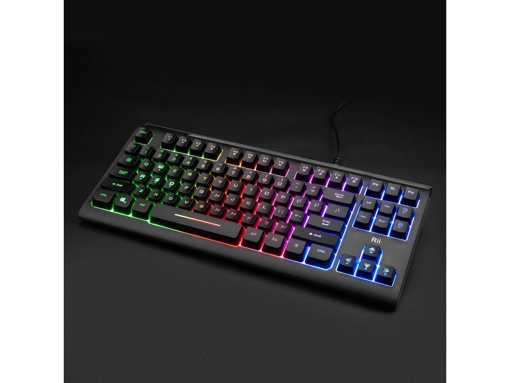 Rii Primer RK104 Mini Gaming Πληκτρολόγιο 87 πλήκτρων με LED lights για PC / Laptop