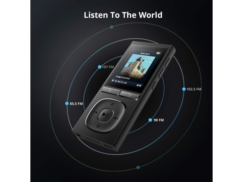 Victure M5 MP3 Player 8GB, 1.8" TFT Screen, Video Player, Voice Recorder, Black