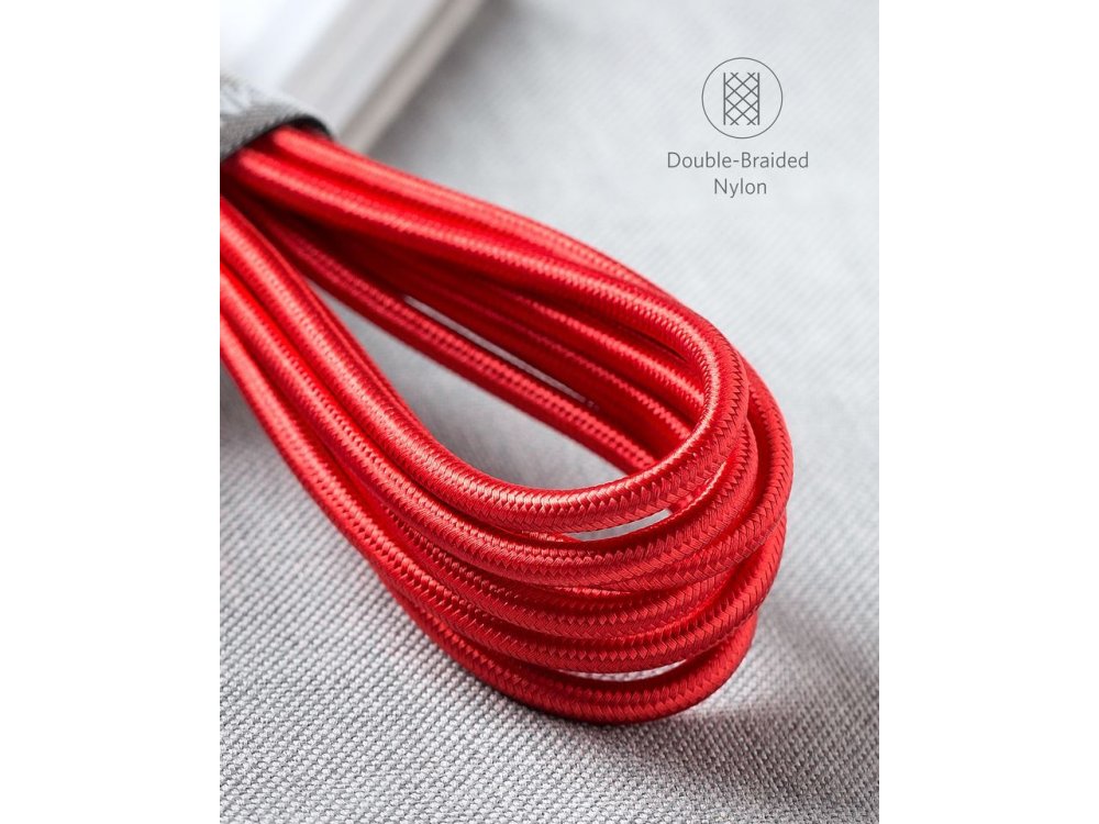 Anker Powerline+ Cable USB-C 10ft. with Nylon Braided- A8267091, Red