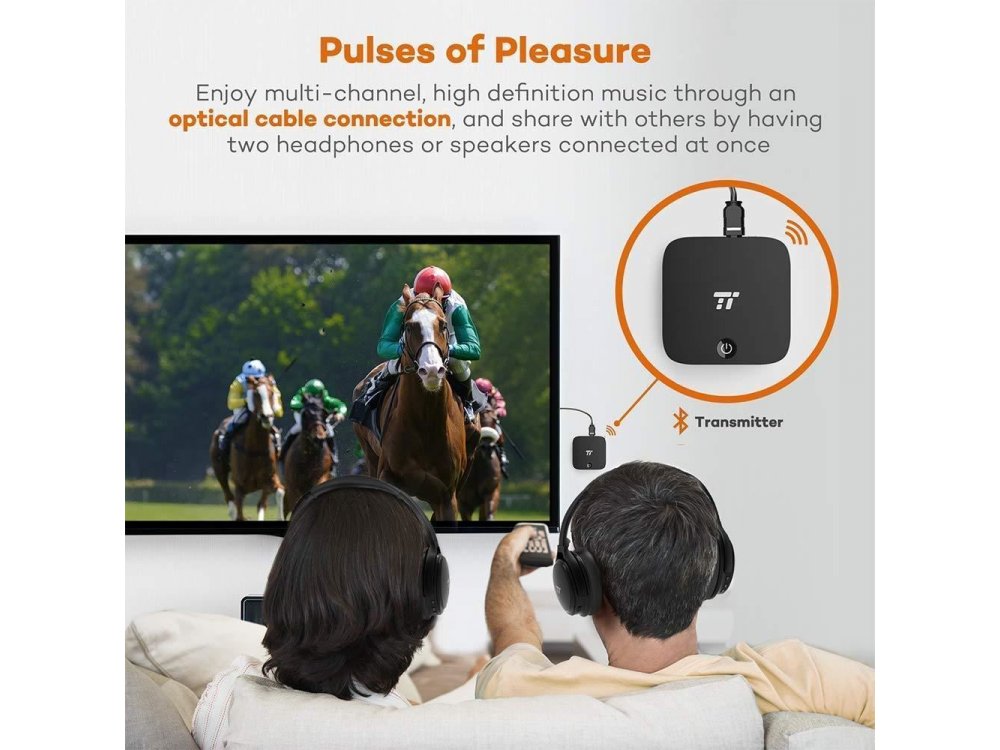 TaoTronics TT-BA09 Bluetooth 5.0 2-in1 Transmitter/Receiver, Digital Optical TOSLINK & 3.5mm Wireless Audio Adapter, aptX