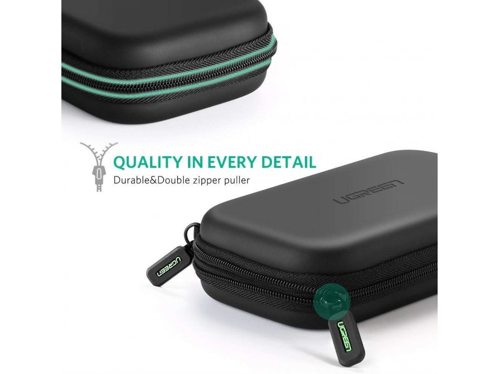 Ugreen External Hard Drive case, travel Organiser bag for electronics, L (180mm x 95mm x 55mm) - 50274