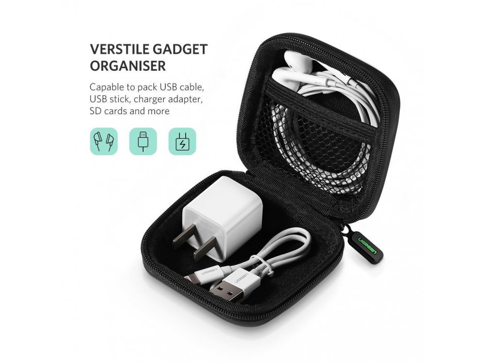 Ugreen Θήκη Ακουστικών (Airpods / Galaxy Buds / Liberty κ.α.) & Εξαρτημάτων, Μαύρη - 40816