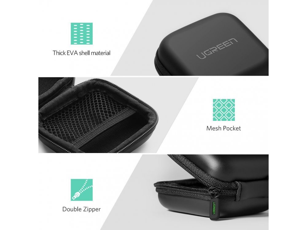 Ugreen Earbud & accessories case (Airpods / Galaxy Buds / Liberty ect.) Black - 40816