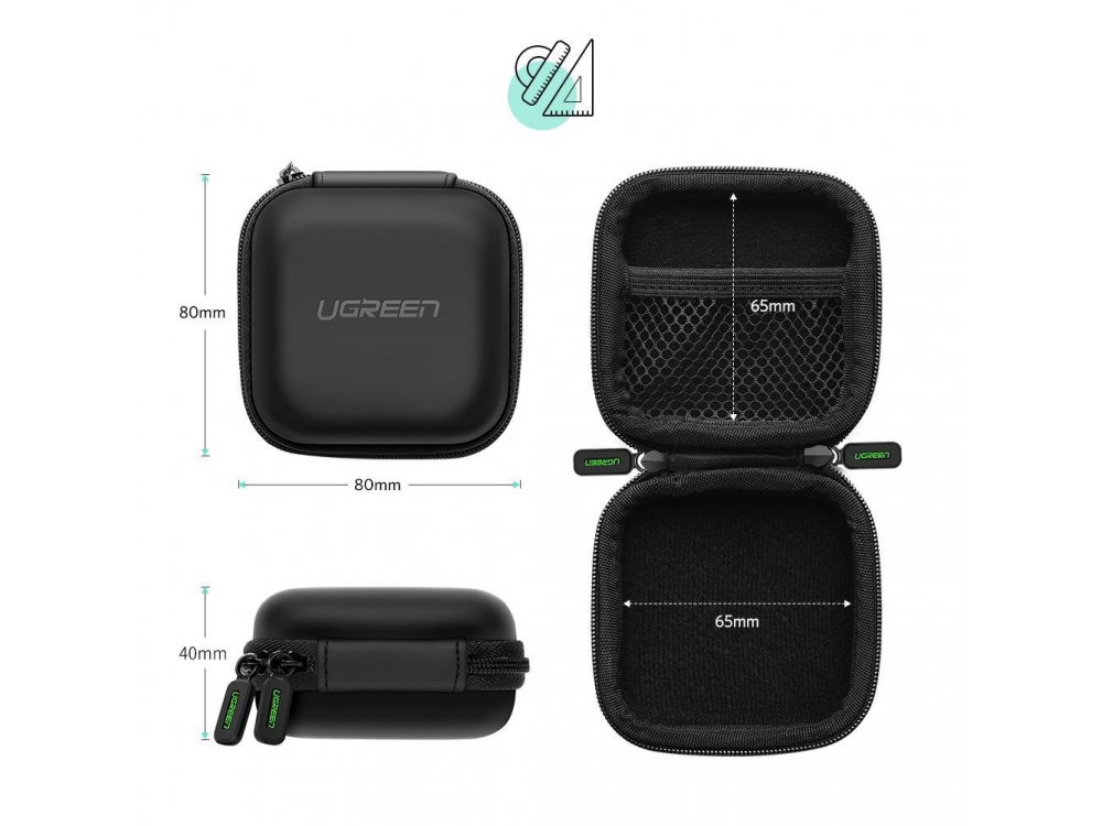 Ugreen Θήκη Ακουστικών (Airpods / Galaxy Buds / Liberty κ.α.) & Εξαρτημάτων, Μαύρη - 40816