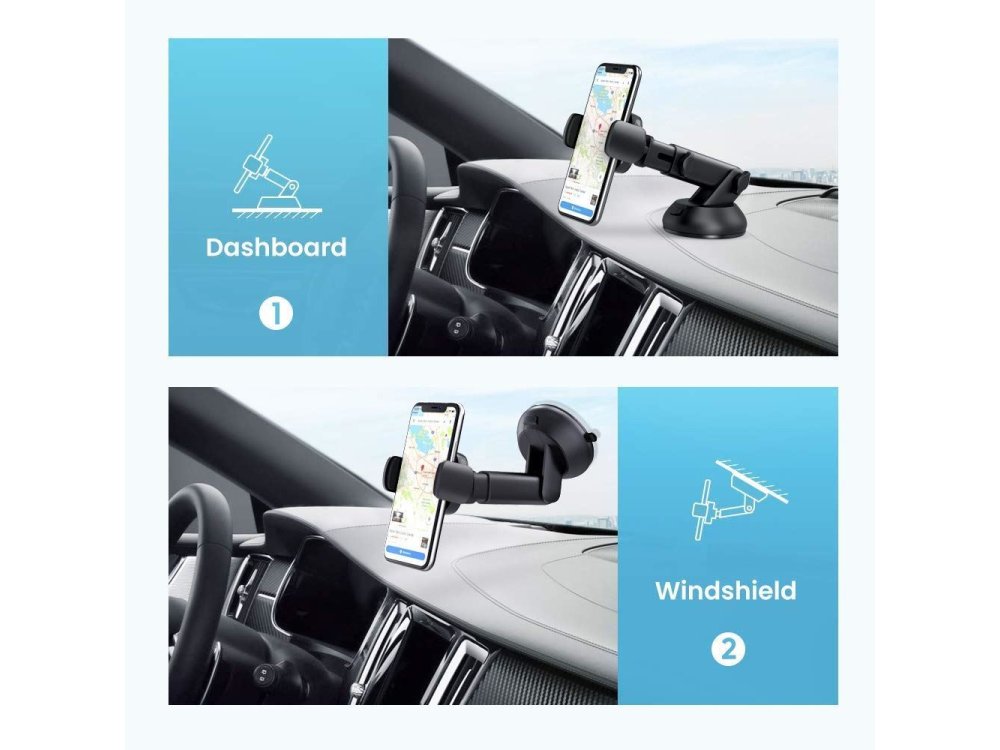 Ugreen Windscreen Car Holder / Mount for Smartphone, with adjustable arm - 60991