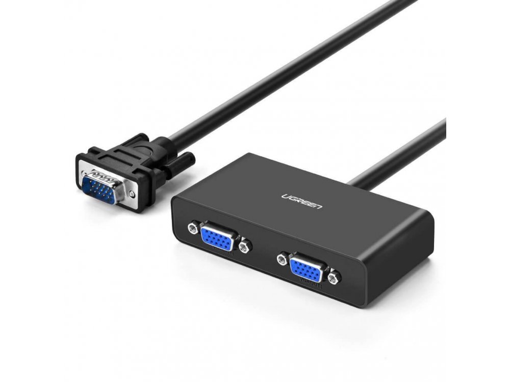 Ugreen VGA 1 in - 2 Οut Splitter, 1 Πηγή σε 2 Οθόνες, 1μ. Μαύρο - 20918