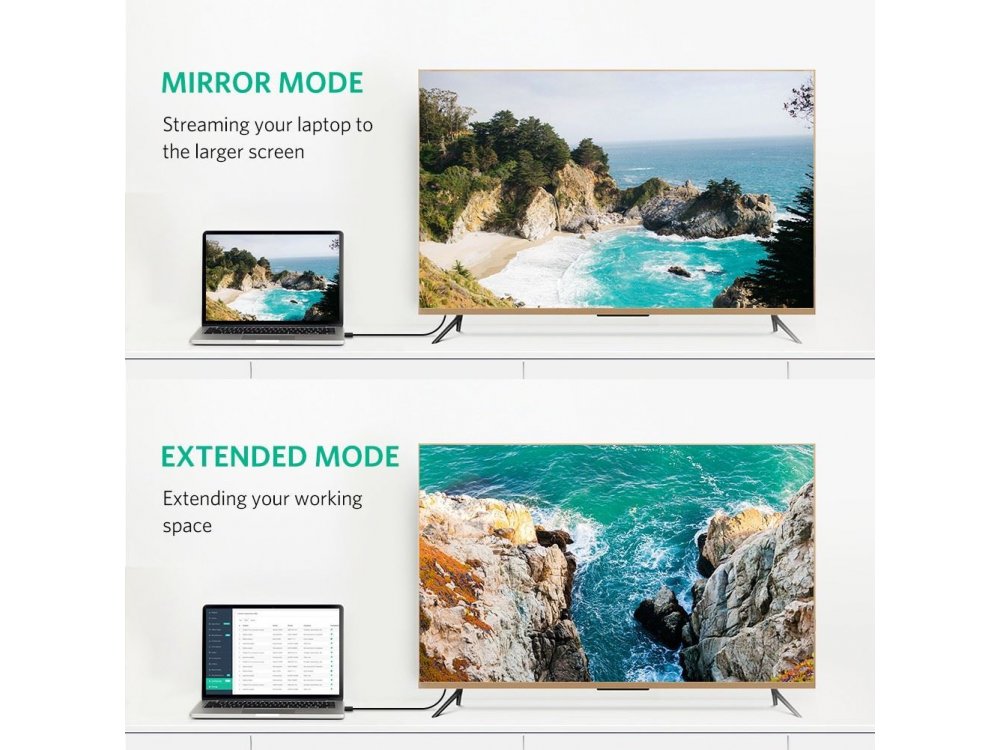 Ugreen DisplayPort Καλώδιο 4K@60Hz, 1μ. Μαύρο - 10244