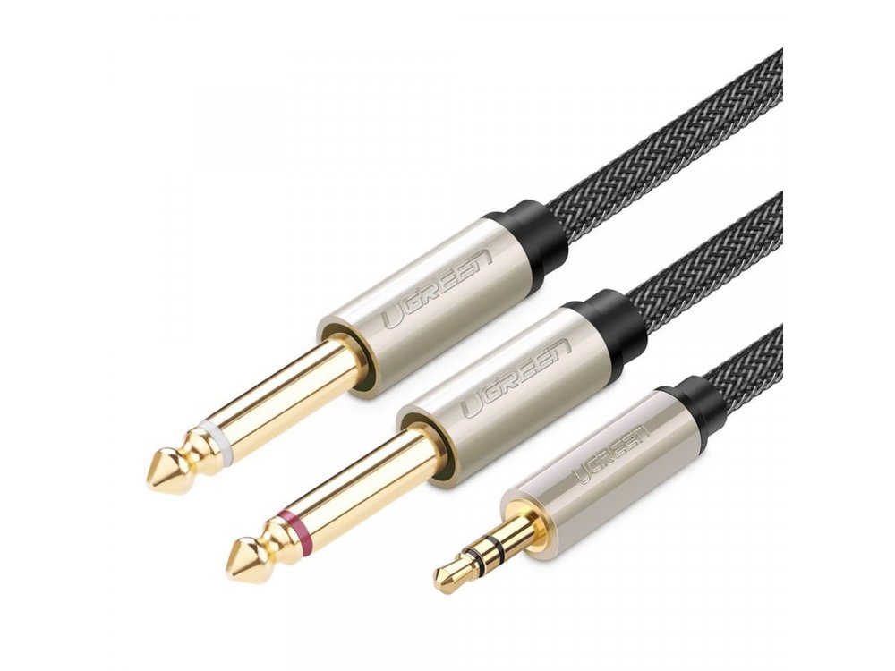 Ugreen 3.5mm Male to 6.35mm 1/4" Male Auxiliary Stereo Y Splitter Audio Cable 1μ. με Νάυλον ύφανση - 10613