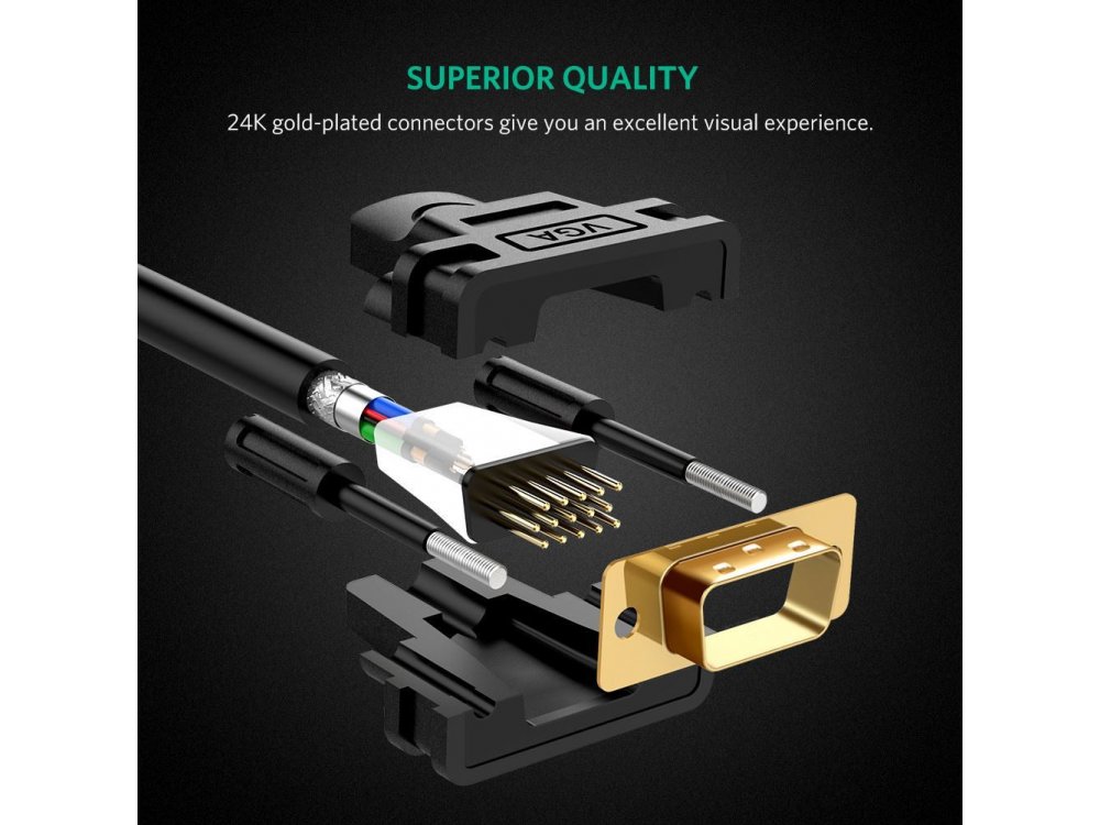 Ugreen VGA Cable Gold plated 3ft. Black - 11673