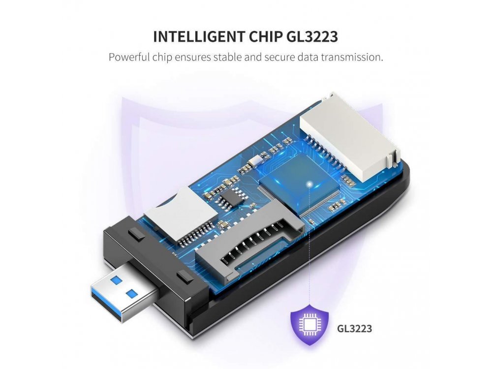 Ugreen USB 3.0 Card Reader 4-σε-1, SD/Micro SD / CF / Memory Stick / MS Pro - 50541