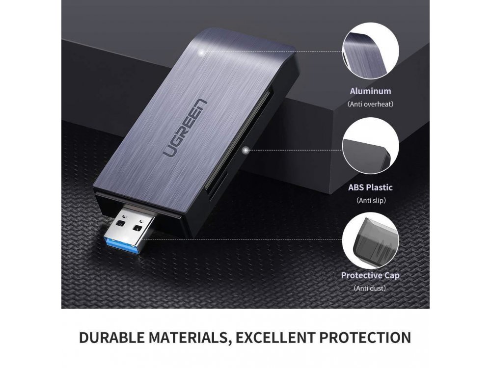 Ugreen USB 3.0 Card Reader 4-σε-1, SD/Micro SD / CF / Memory Stick / MS Pro - 50541