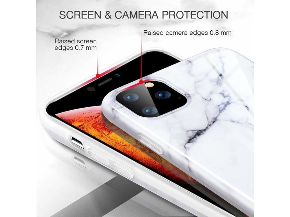 ESR iPhone 11 Pro Marble Slim Soft Θήκη , White Sierra