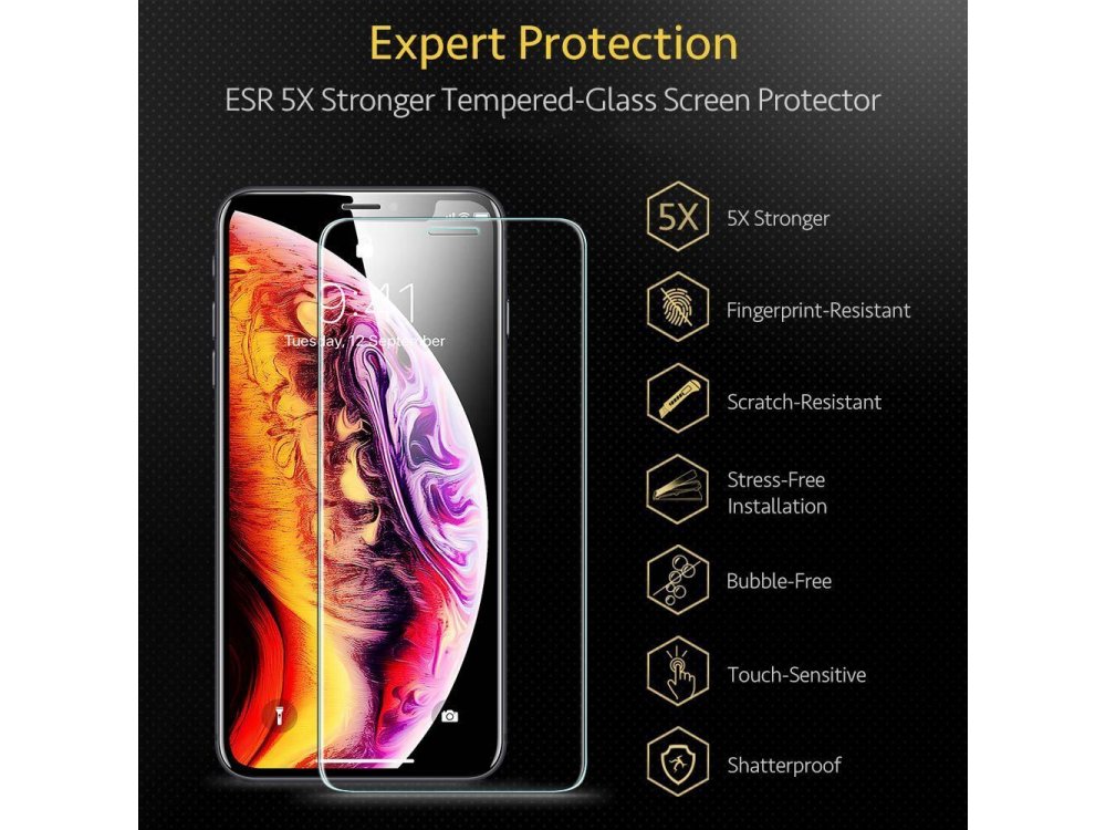 ESR iPhone 11 / XR Tempered Glass with Installation frame