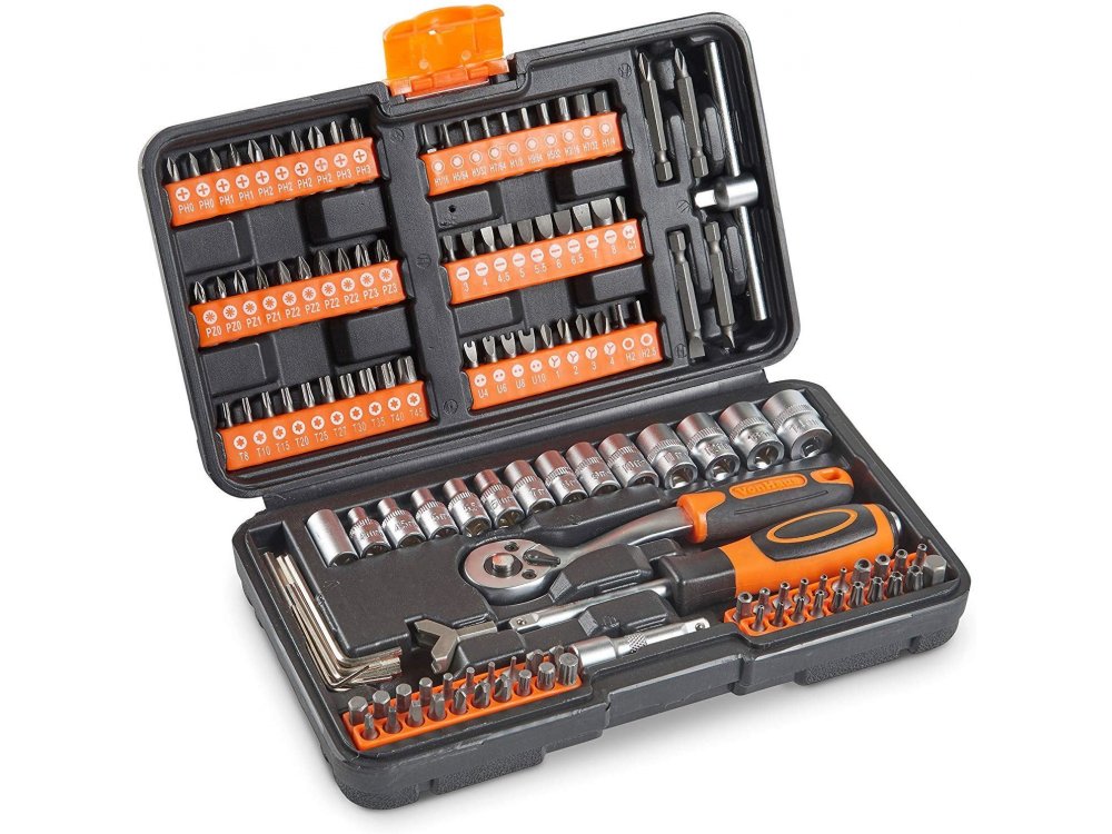 VonHaus Tool Set, Including 72-Teeth Ratchet Handle, 130pcs - 15/179