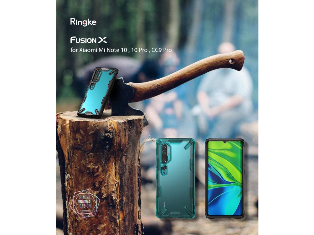 Ringke Fusion X Xiaomi MI Note 10 / Note 10 Pro Case , Turquoise Green