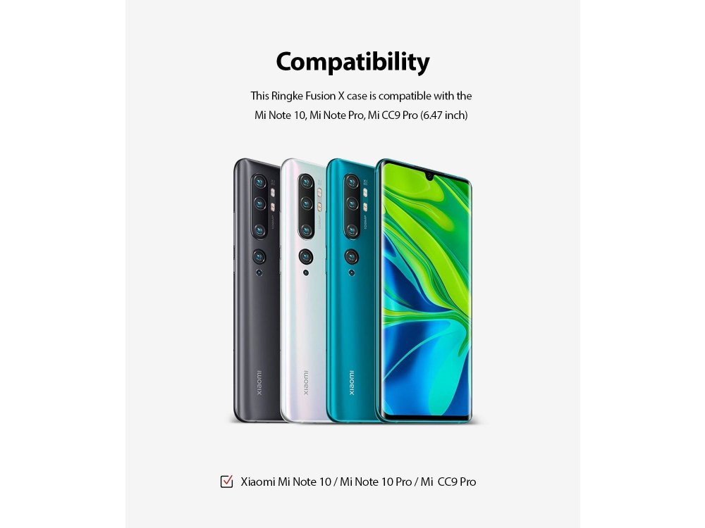 Ringke Fusion X Xiaomi MI Note 10 / Note 10 Pro Θήκη, Μαύρη